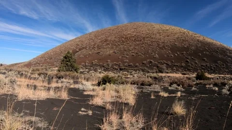 A Side Panoramic View driving across the Ash Fall of Maroon Crater in Arizona Stock Footage 261991789