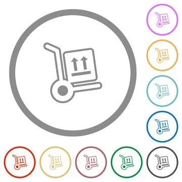 Side up parcel delivery outline flat icons with outlines Illustrazione stock