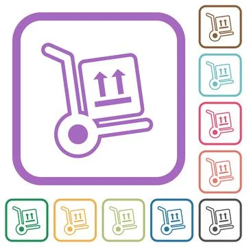 Side up parcel delivery outline simple icons Illustrazione stock