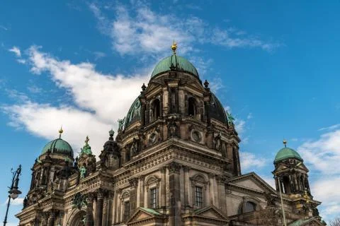 A side perspective of the cathedral in Berlin Stock Photos