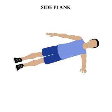Side plank exercise strength workout vector illustration Stock Illustration