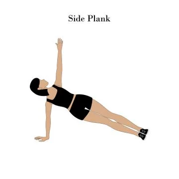 Side plank exercise workout Stock Illustration