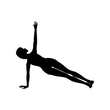 Side plank exercise workout silhouette Stock Illustration