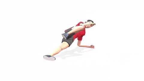 Side plank knee bend Stock Footage 146958341