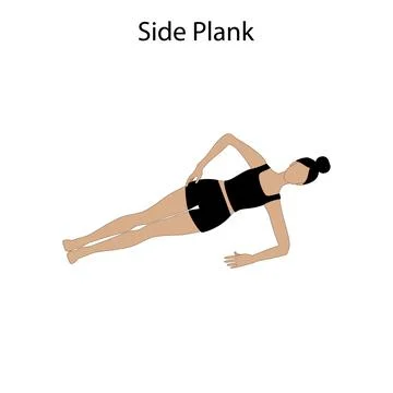 Side plank pose yoga workout. Healthy lifestyle vector illustration Stock Illustration