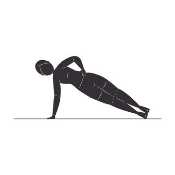 Side plank silhouette Stock Illustration