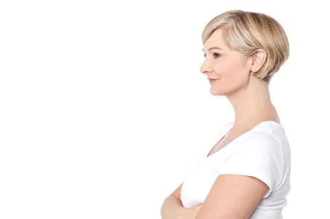 Side pose of confident woman Stock Photos