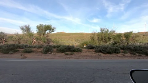 Side POV - driving in the desert Stockbeeldmateriaal 142053463