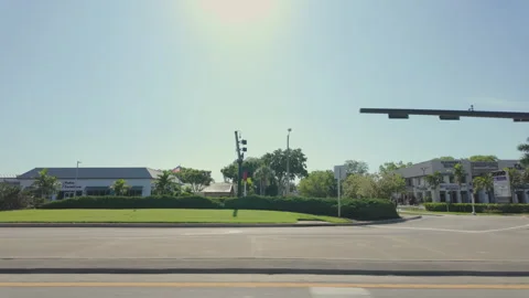 Side POV view car driving on street in Florida on sunny day. Naples FL USA. 18 Stock-Footage 281866824