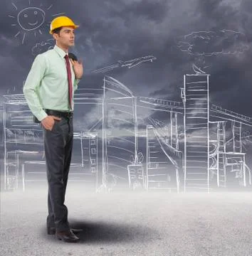 Side profile of an engineer Stock Photos