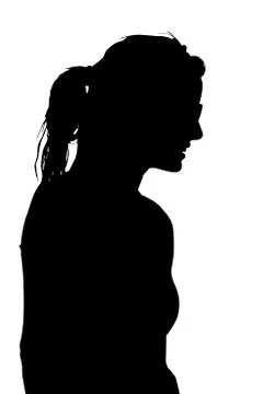 Side profile image of young modern woman Stock Illustration