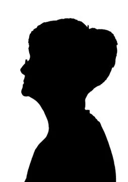 Side profile portrait silhouette elderly lady with glasses Stock Illustration
