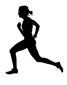 Side profile of speeding female track runner Stock Illustration