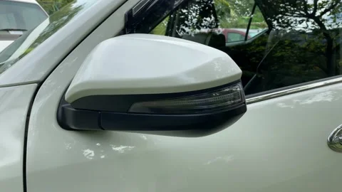 Side rear-view mirror on a car. Video stock 162907553