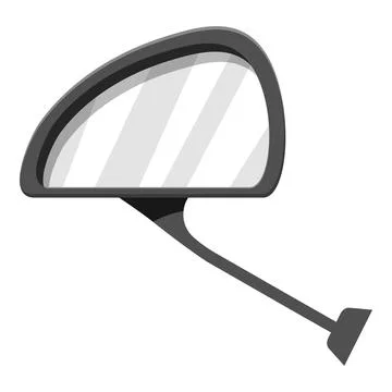 Side rearview mirror reflecting clear view for safe driving Stock Illustration