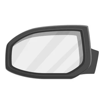 Side rearview mirror reflecting empty road on white background Stock Illustration