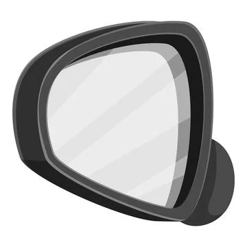 Side rearview mirror reflecting empty road on white background Stock Illustration