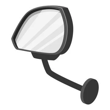 Side rearview mirror reflecting light on white background Illustrazione stock
