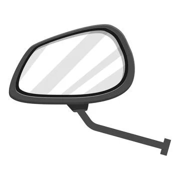 Side rearview mirror reflecting light and providing visibility for safe driving 库存插图