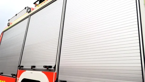 Side of a red fire truck Vídeos de archivo 108338958