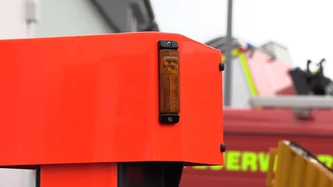 Side of a red fire truck Stock Footage 108339186