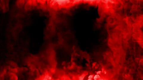 Side red smoke or clouds frame, isolated - abstract 3D rendering Stock Illustration