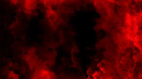 Side red smoke or clouds frame for content, isolated - abstract 3D illustration Stock Illustration