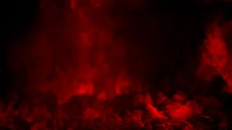 Side red smoke or clouds screen frame, isolated - abstract 3D illustration Stockillustratie