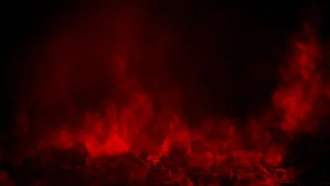 Side red smoke or clouds frame for content, isolated - abstract 3D rendering Stock Illustration