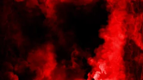Side red smoke or clouds frame, isolated - abstract 3D rendering Stock Illustration