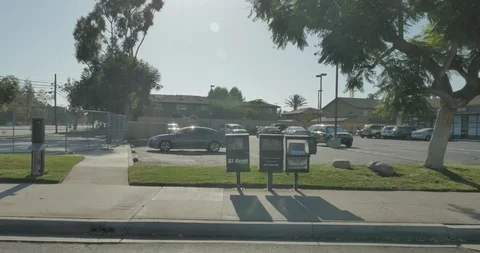 Side right driving plate - Fairview St at West Edinger Ave, Los Angeles Stock Footage 101723225