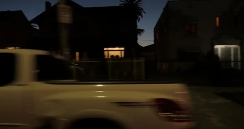 Side right driving plate - Fourth Ave at Venice Boulevard, Downtown LA Stock Footage 113764212