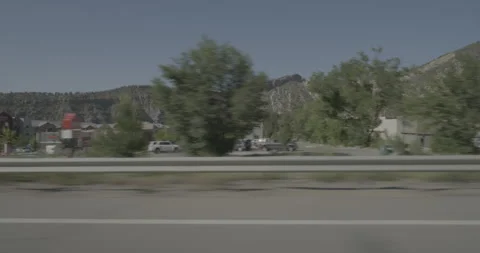 Side right driving plate - Highway 160 at Dominguez Drive Durango Stockbeeldmateriaal 288537856