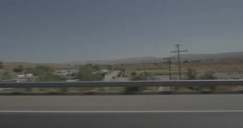 Side right driving plate - Highway 15 at Soapmine Road, Barstow Stock Footage 293784760