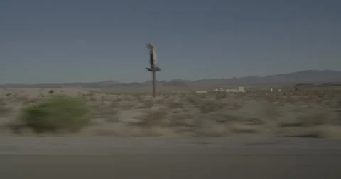 Side right driving plate - Highway 15 at Mile 15, Jean Stock Footage 293931870