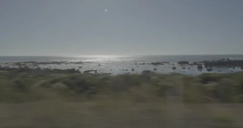 Side right driving plate - Highway 1 at Mile 61, San Simeon Stock Footage 294937468