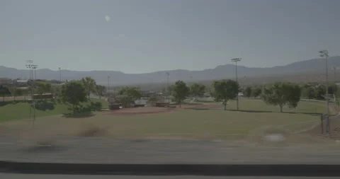 Side right driving plate - I-15 at North Sandhill Boulevard Mesquite Stock Footage 288322650