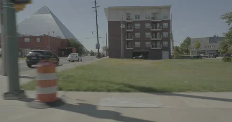 Side right driving plate - North Main Street at AW Willis Avenue, Memphis Stock Footage 253343885