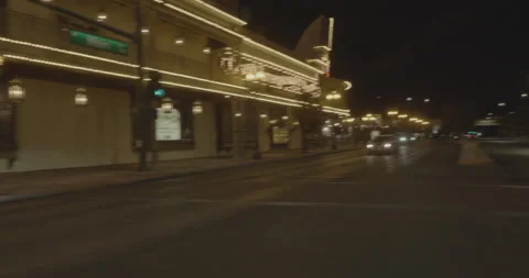 Side right driving plate - North Main Street at Stewart Avenue, Las Vegas Stock Footage 294230927