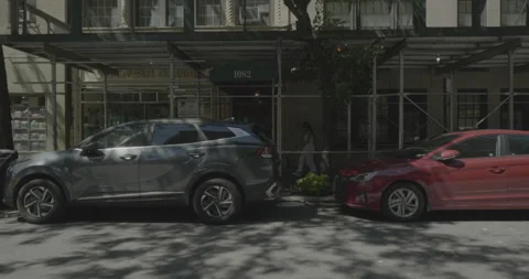 Side right driving plate - Park Avenue at E 88th St, Manhattan Stock Footage 253943445