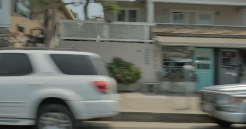 Side right driving plate - PCH at Thalia St, Laguna Beach Stock Footage 101981624