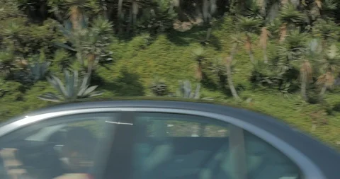 Side right driving plate - PCH at Will Rogers State Beach, Santa Monica Stock Footage 102007448