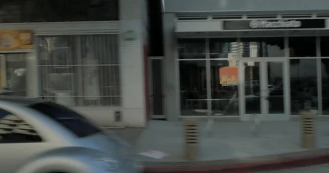 Side right driving plate - Pico Blvd at Grand Avenue, Downtown LA Stock Footage 113762793