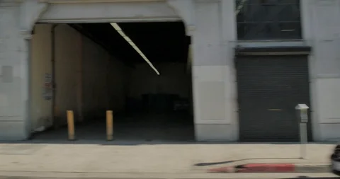 Side right driving plate - Santee St at 9th Street, Downtown LA Stock Footage 113761432