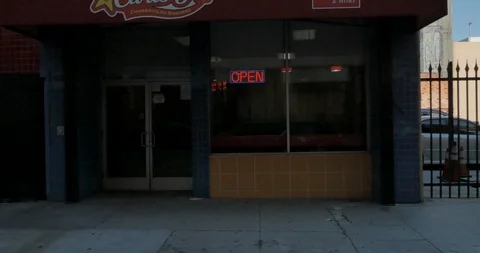 Side right driving plate - Third St at Broadway, Downtown LA Stock Footage 113756144