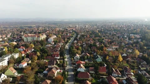 Side road in an agglomeration environment aerial, drone view. Stock Footage 313010693