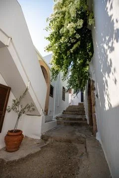 Side road in Greece Stock Photos