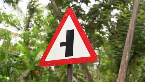 Side road junction on left sign board Vidéo 247318467