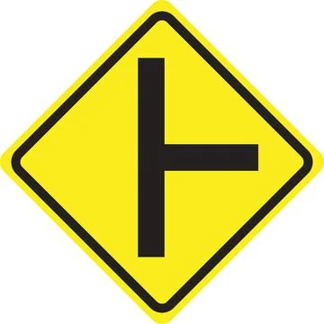 Side Road Junction Right Sign Stock Illustration