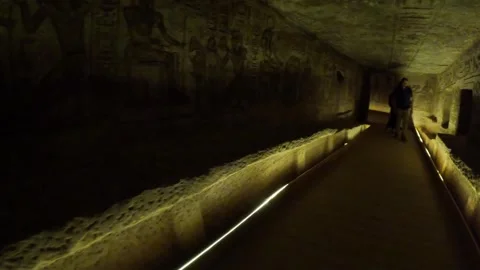 Side room inside Abu Simbel Temple Egypt Nov 16 2022 Stock Footage 307057490